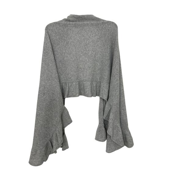 Precious Fibers 100% Cashmere Gray Ruffle Shawl/Scarf/Ruana One size New - Picture 2 of 13